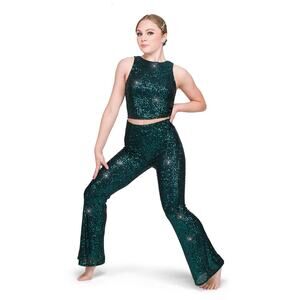 Dance Costume XXL Adult Teal A Wish Come True 25107 Jazz Tap Contemporary Sequin